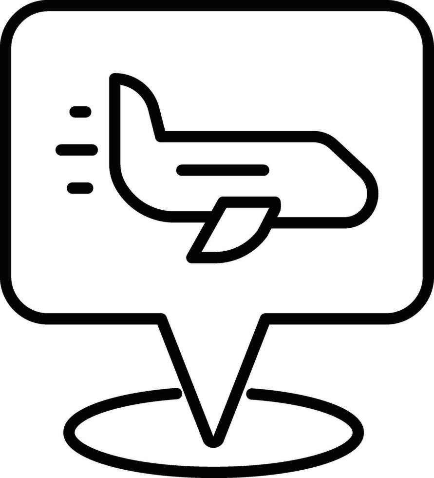 Airport location Outline vector illustration icon