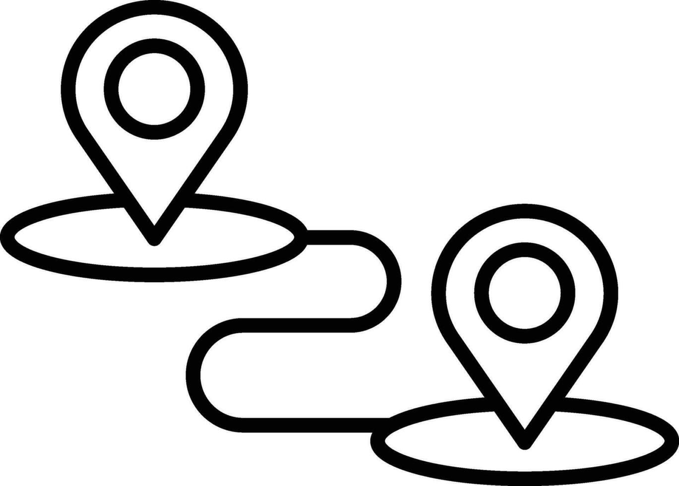 navigate map Outline vector illustration icon