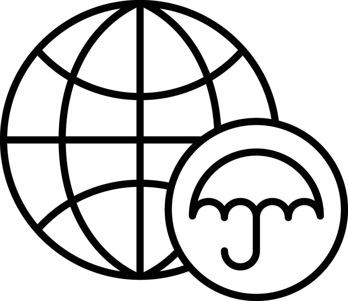 protect world Outline vector illustration icon