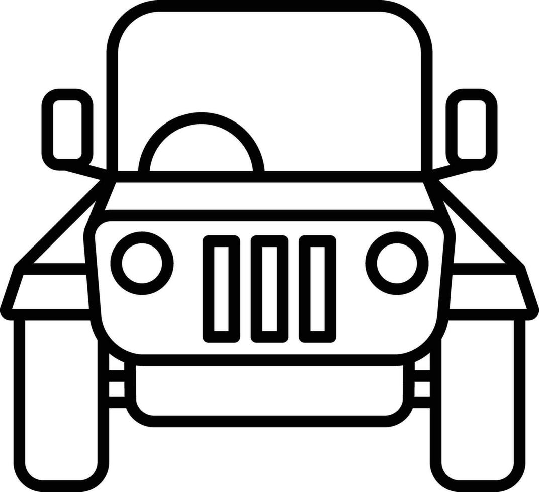 Jeep Outline vector illustration icon