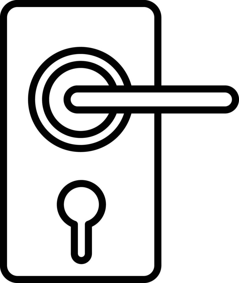 door lock Outline vector illustration icon