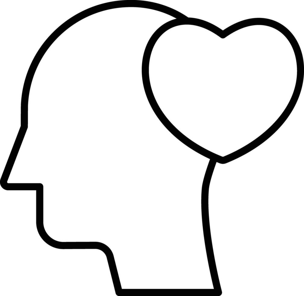 love mind Outline vector illustration icon