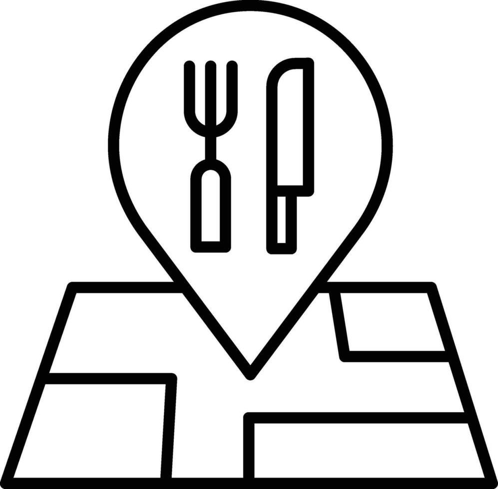 restaurants location Outline vector illustration icon