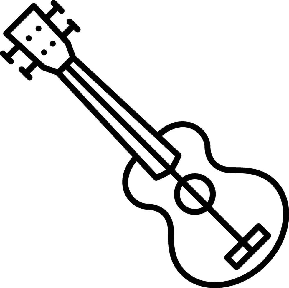 ukelele contorno vector ilustración icono