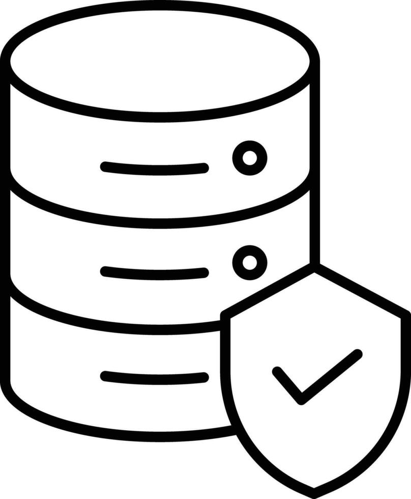 Database Security Outline vector illustration icon