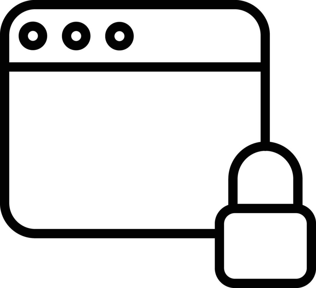 Lock browser Outline vector illustration icon