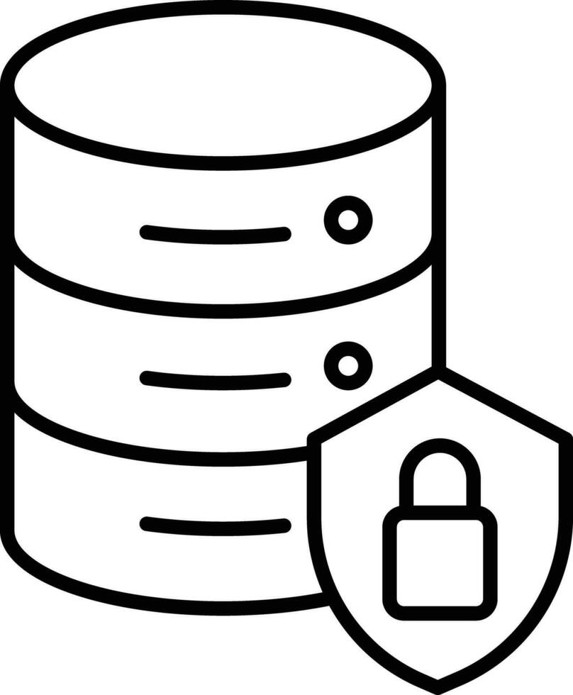 Database Locks Outline vector illustration icon