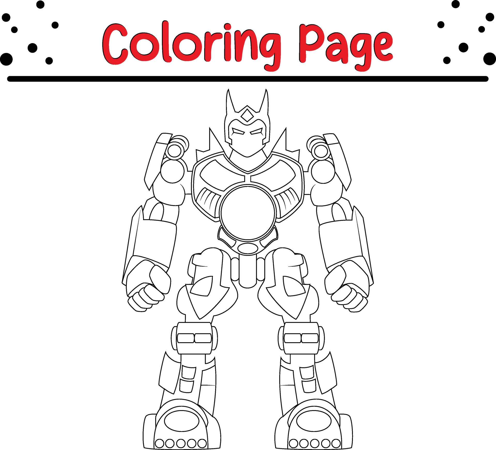 Coloring page strong robot for kids 36482437 Vector Art at Vecteezy