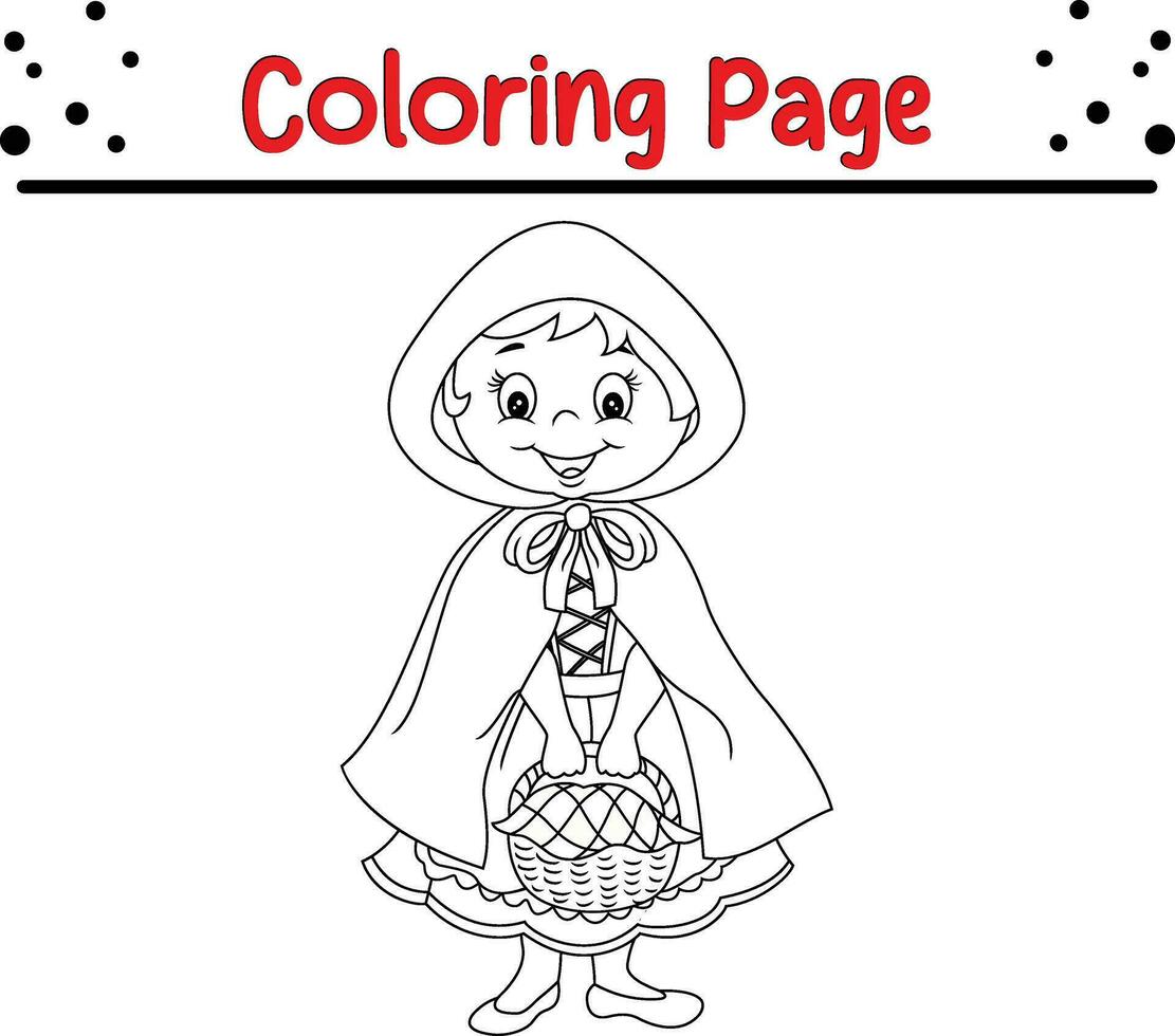 Coloring page fairy princess with robe vector