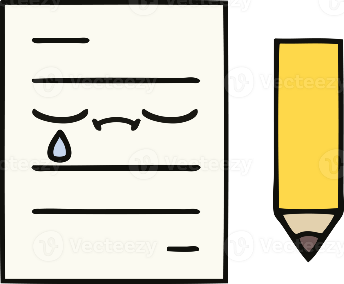cute cartoon test paper png