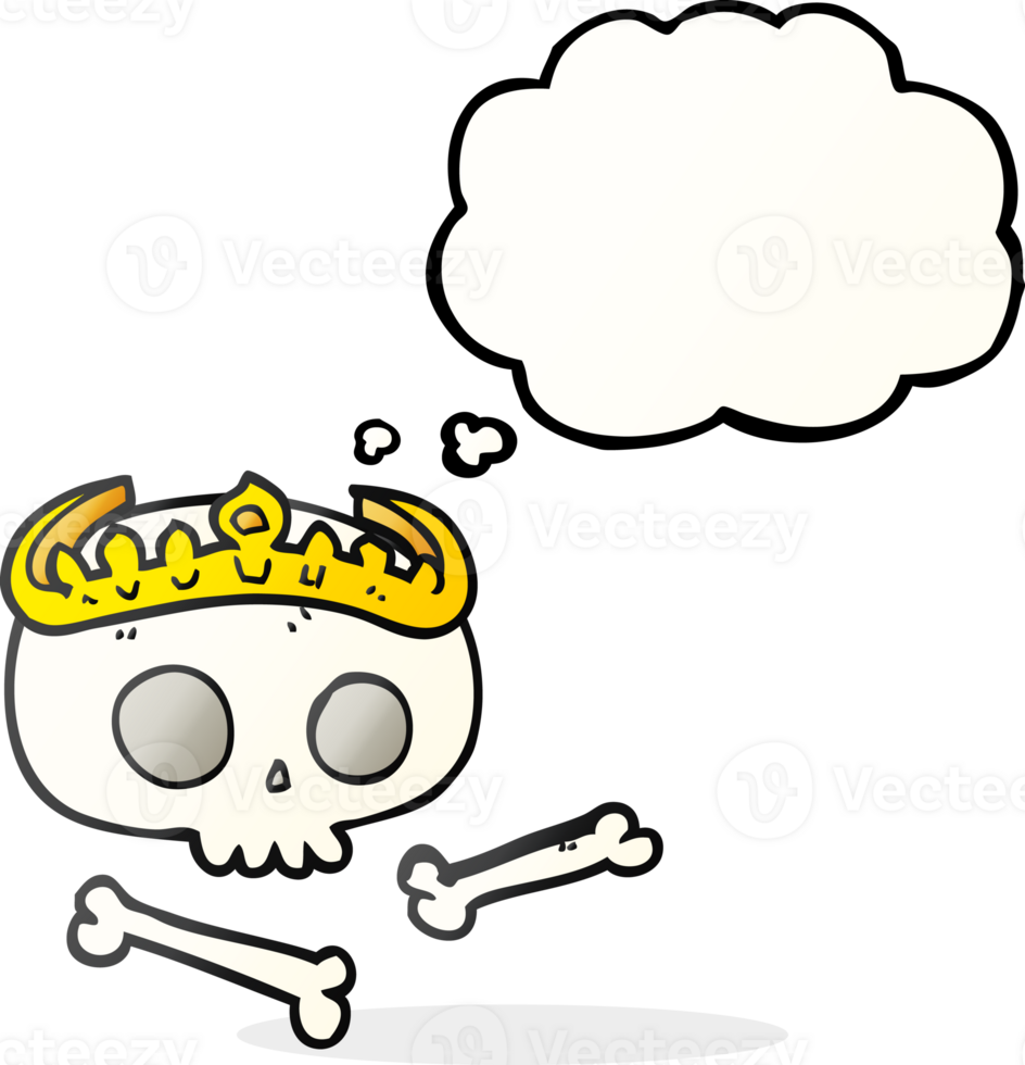thought bubble cartoon skull wearing tiara png