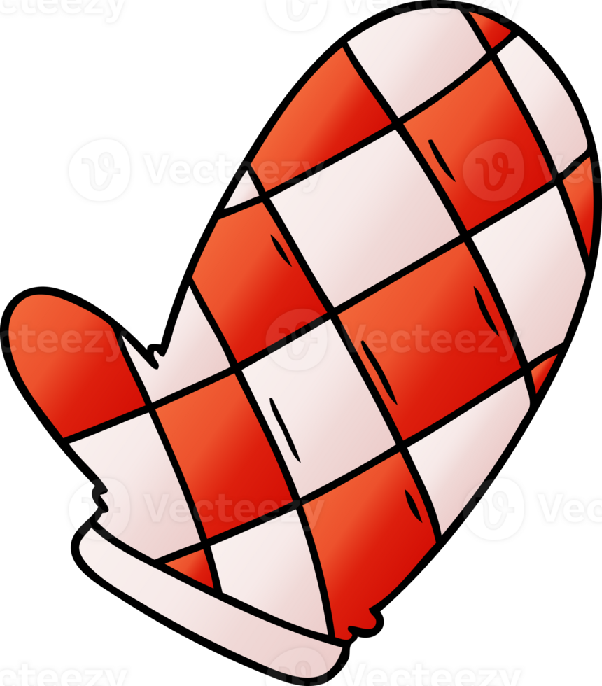 gradient cartoon doodle of an oven glove png