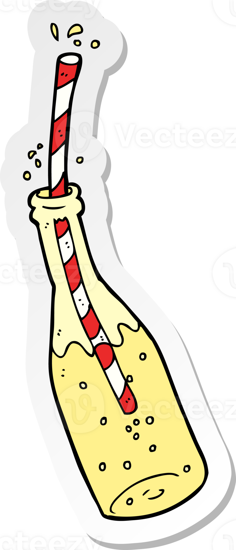sticker of a cartoon fizzy drink and straw 36482588 PNG