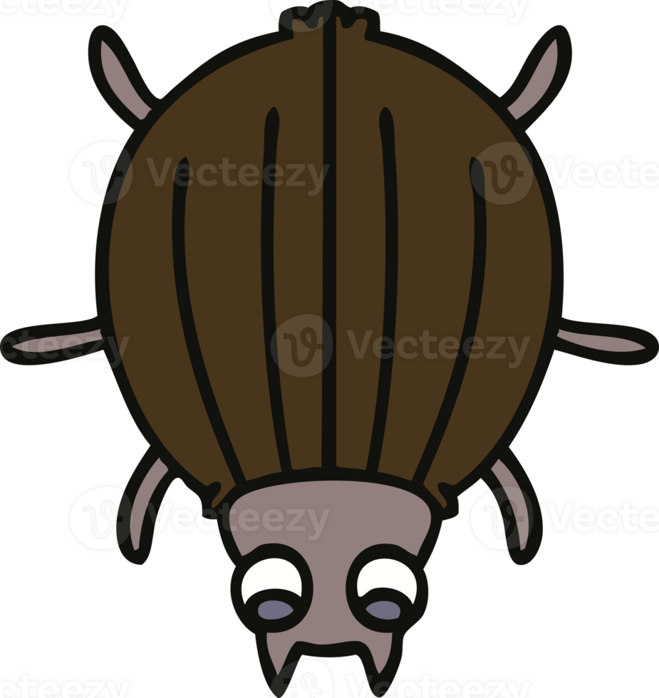 quirky hand drawn cartoon beetle png