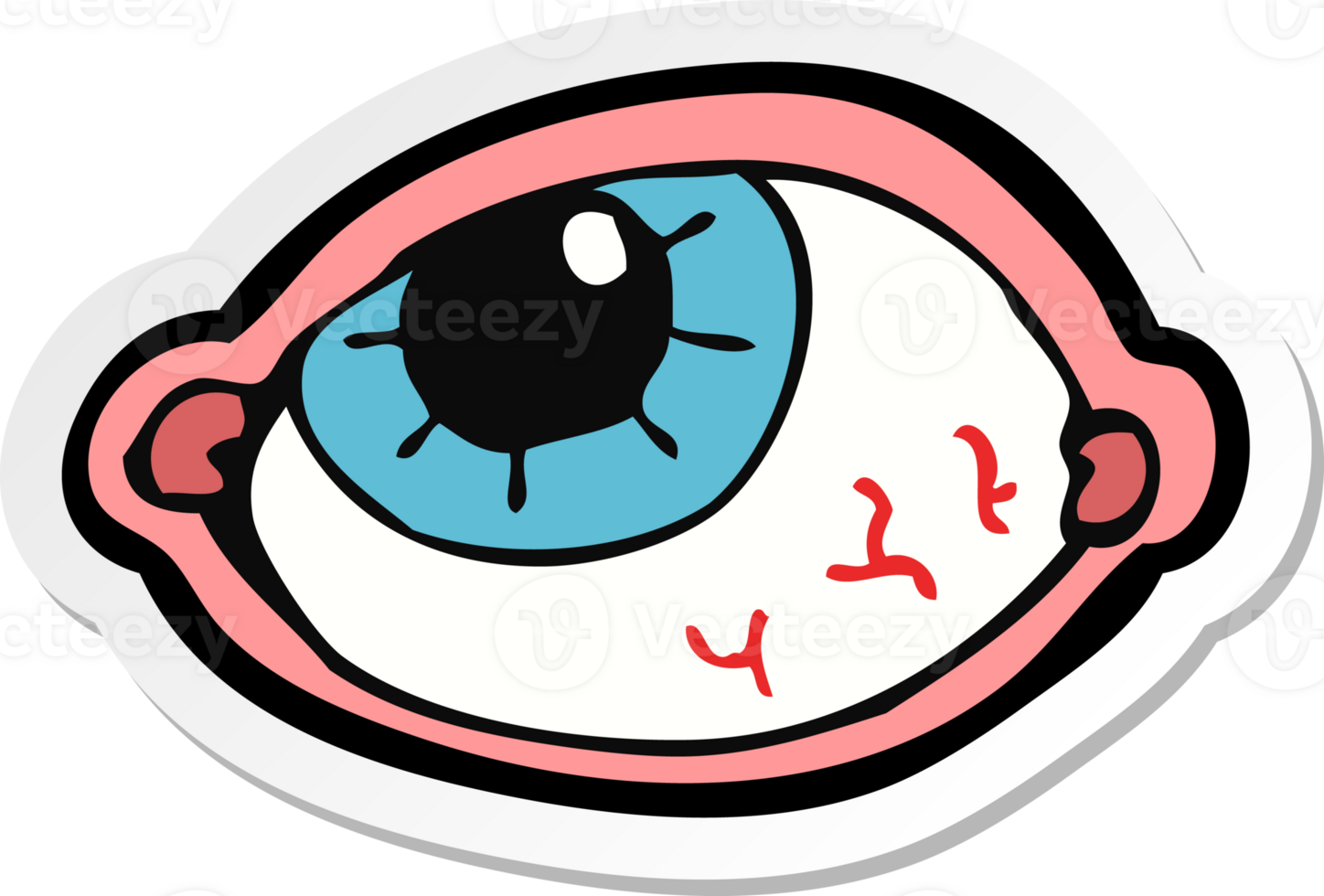 sticker of a cartoon spooky eye png