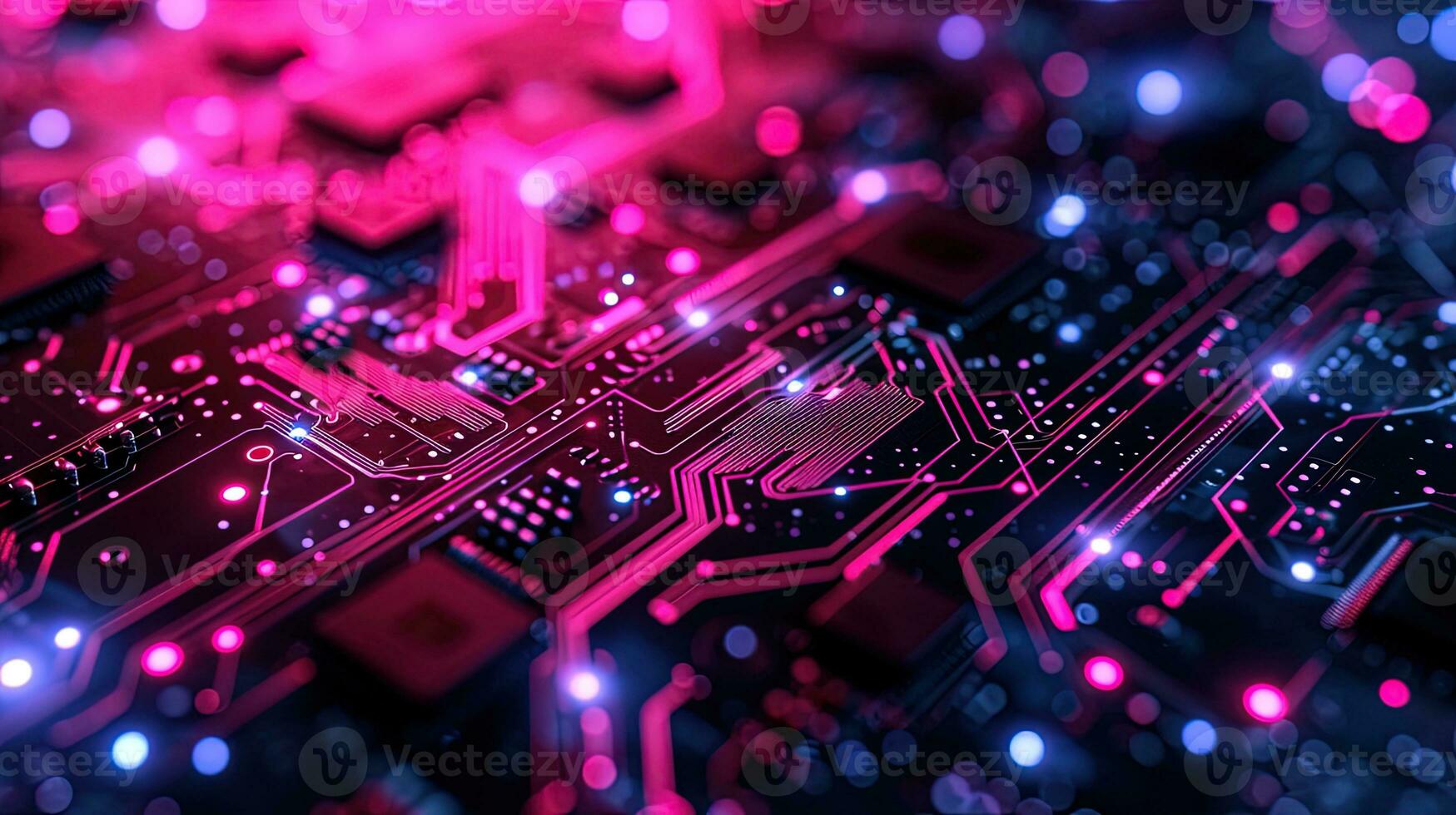 AI generated Circuit board background. Electronic computer hardware technology, ai generative photo