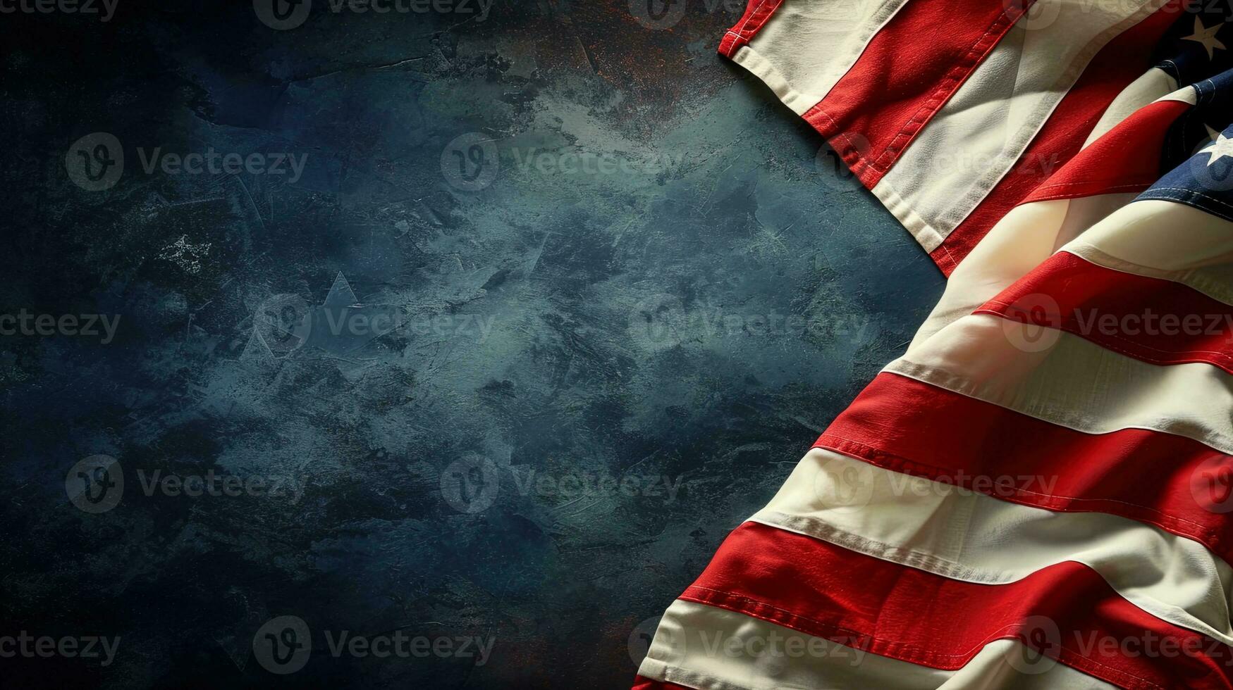 AI generated American flag on grunge background with copy space, ai generative photo
