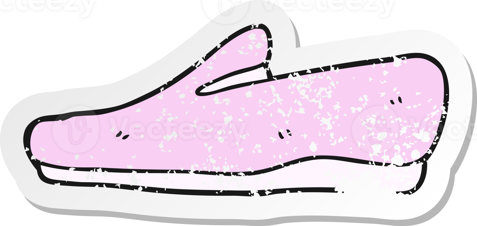 retro distressed sticker of a cartoon slipper png