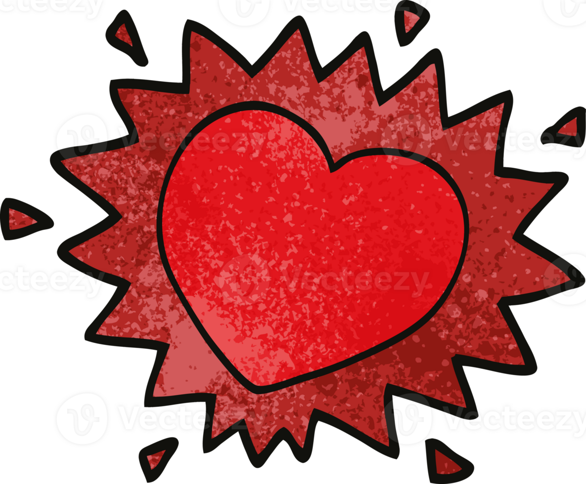 cartoon doodle flaming heart png