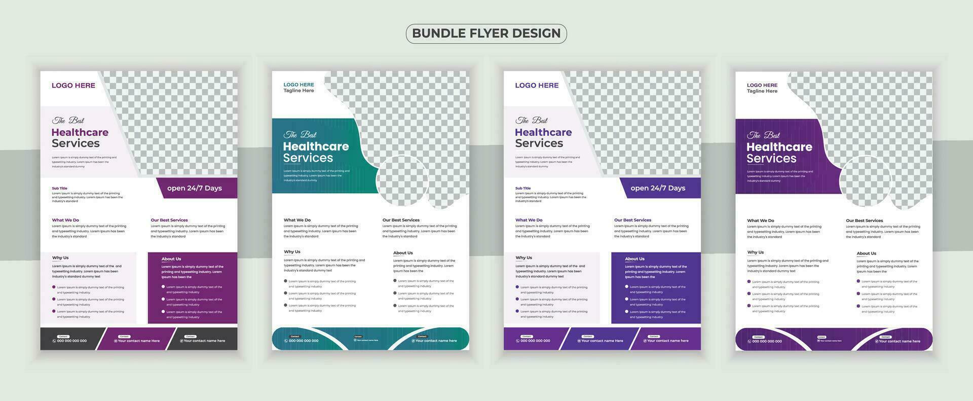Medical Flyer Or Dl Flyer And Rack Card Design Template and Medical Brochure Design vector