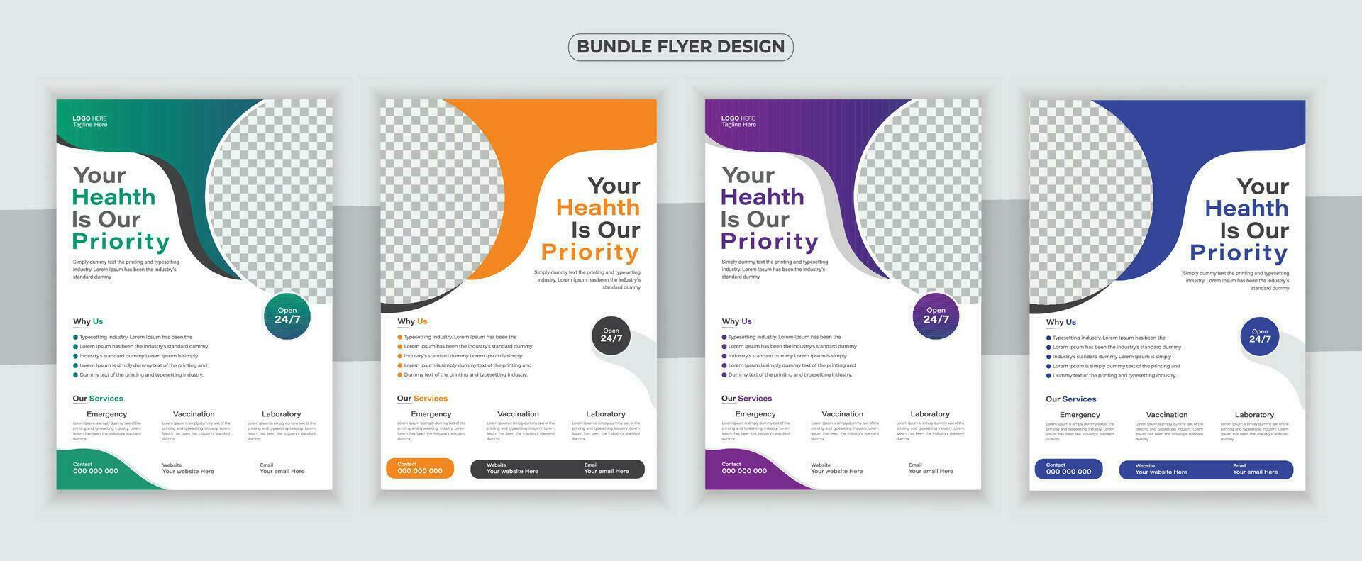 Medical Flyer Or Dl Flyer And Rack Card Design Template and Medical Brochure Design vector