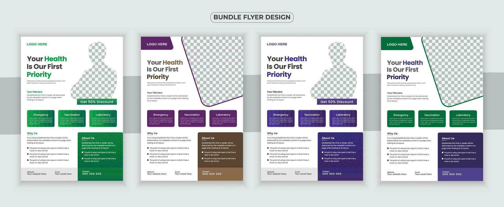 Medical Flyer Or Dl Flyer And Rack Card Design Template and Medical Brochure Design vector