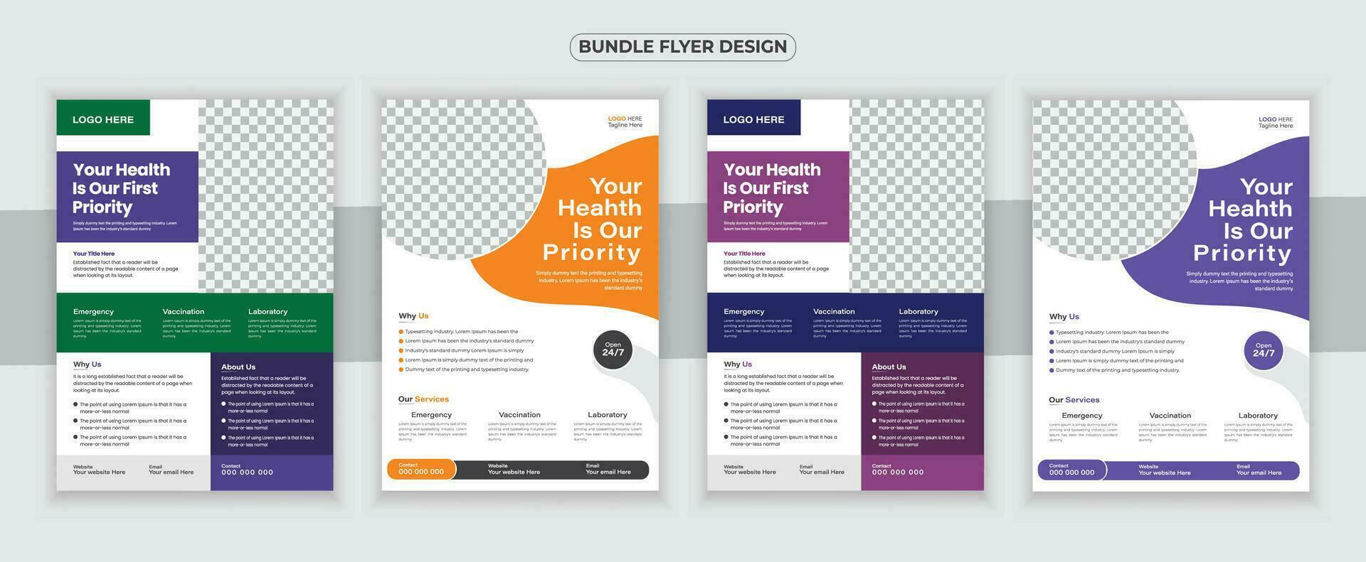 Medical Flyer Or Dl Flyer And Rack Card Design Template and Medical Brochure Design vector