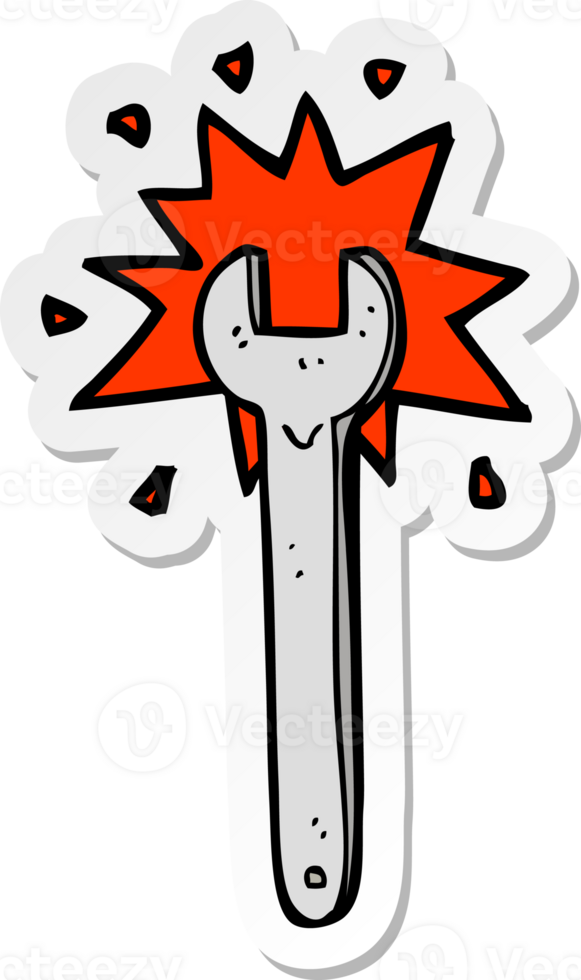 sticker of a cartoon spanner png