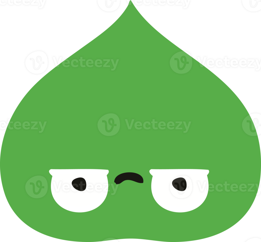 flat color retro cartoon expressional leaf png
