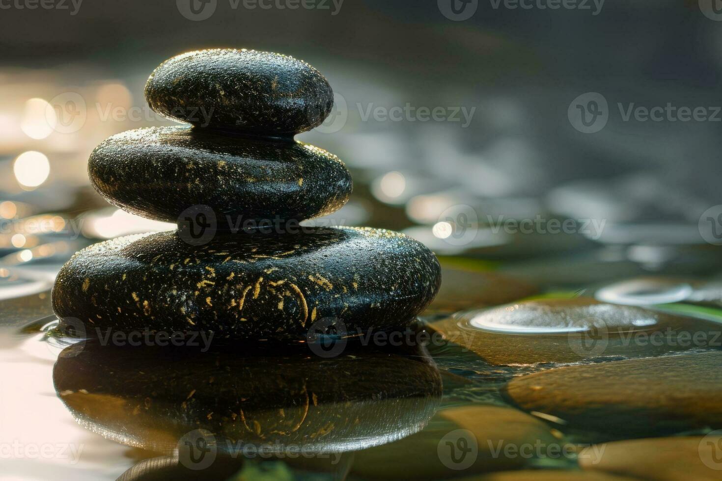 Zen stones with customizable space for text. Copy space. photo