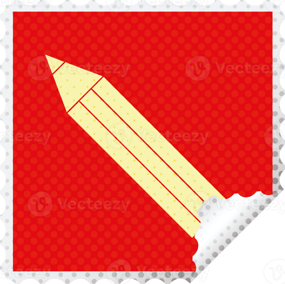 Pencil square peeling sticker png