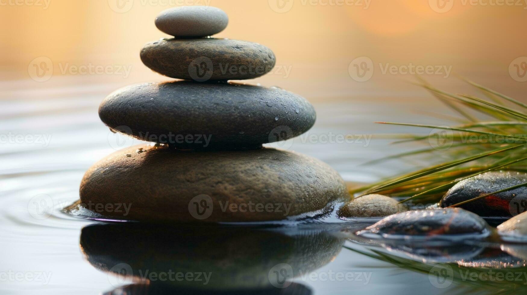 Zen stones with customizable space for text. Copy space. photo