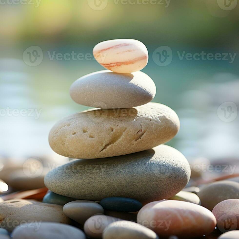 Zen stones with customizable space for text. Copy space. photo