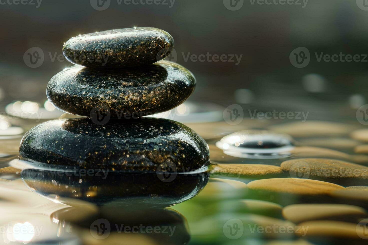 Zen stones with customizable space for text. Copy space. photo