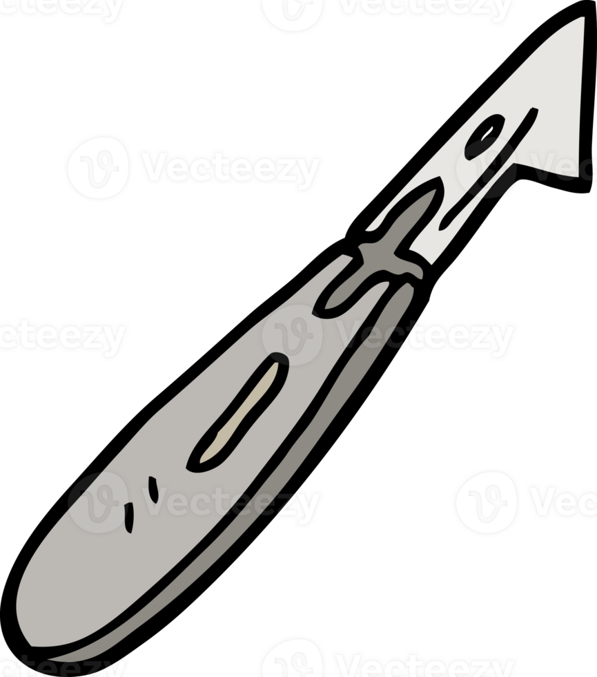 hand drawn doodle style cartoon craft knife png