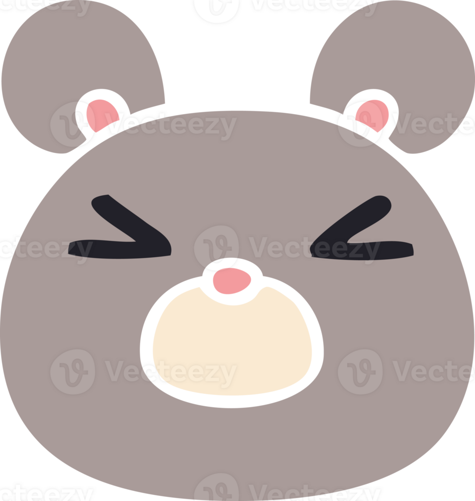 quirky hand drawn cartoon mouse face png