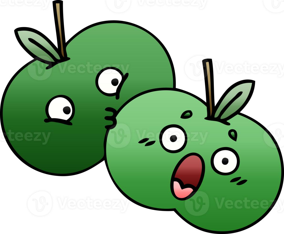 gradient shaded cartoon apples png