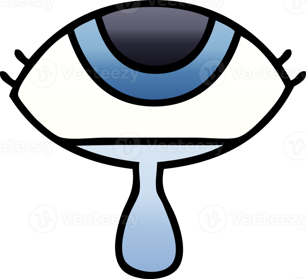 gradient shaded cartoon crying eye png