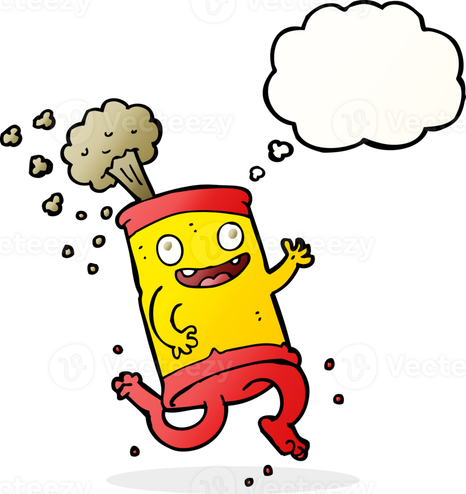 cartoon crazy soda can with thought bubble png