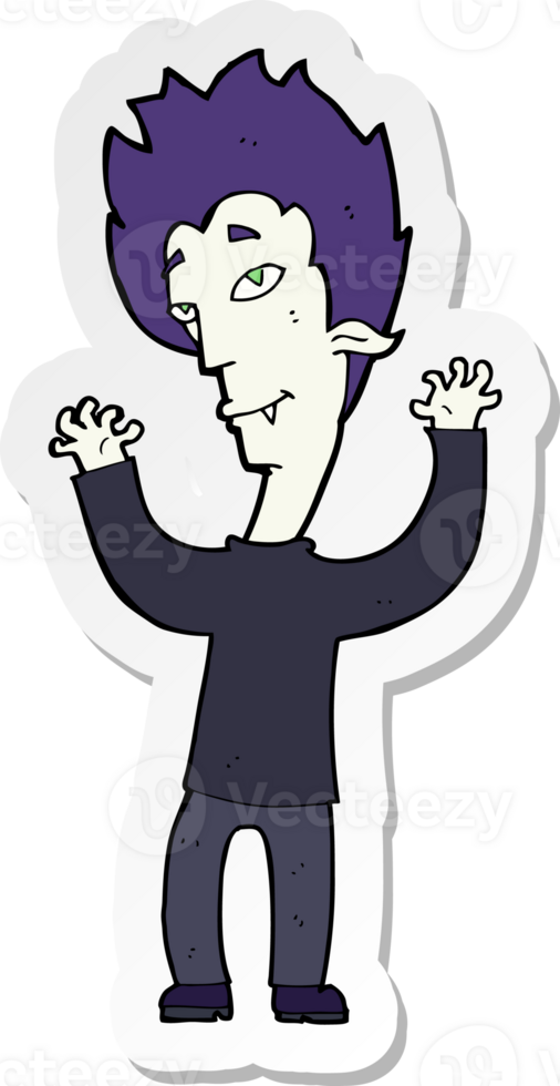 sticker of a cartoon vampire man png