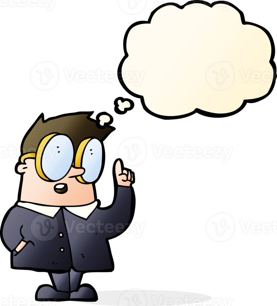 cartoon scientist with thought bubble png