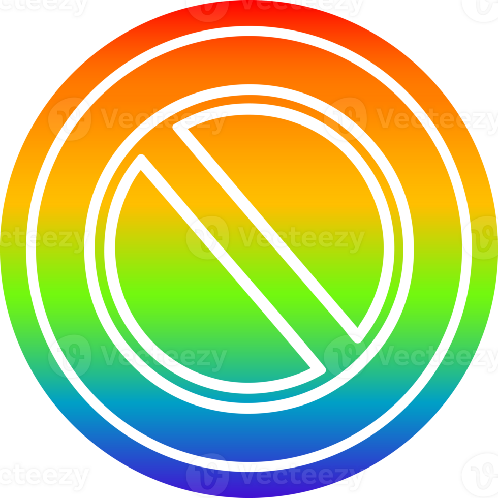 generic stop circular in rainbow spectrum png