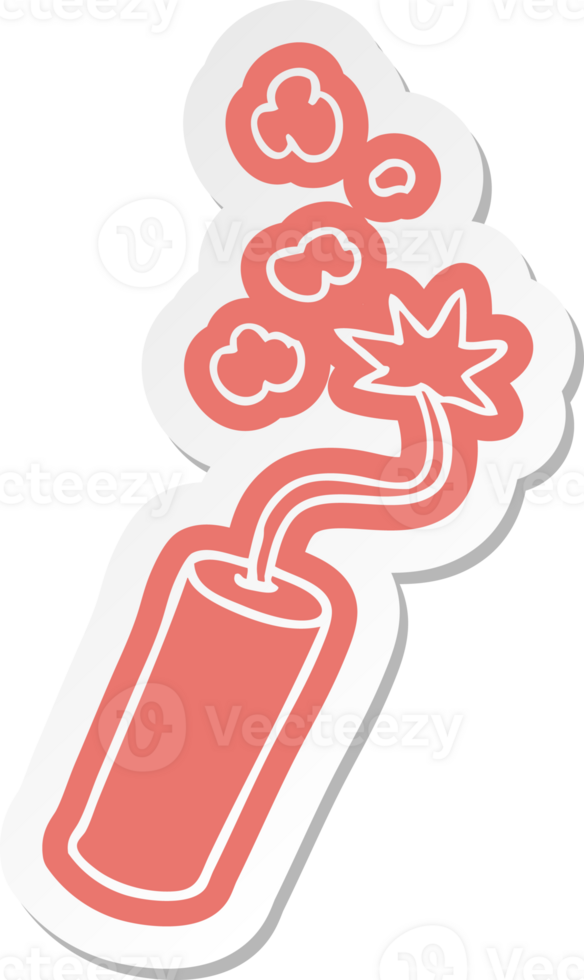 cartoon sticker of a lit dynamite stick png