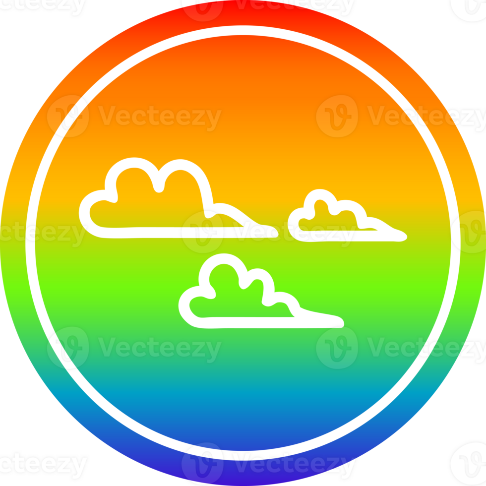 weather cloud circular in rainbow spectrum png