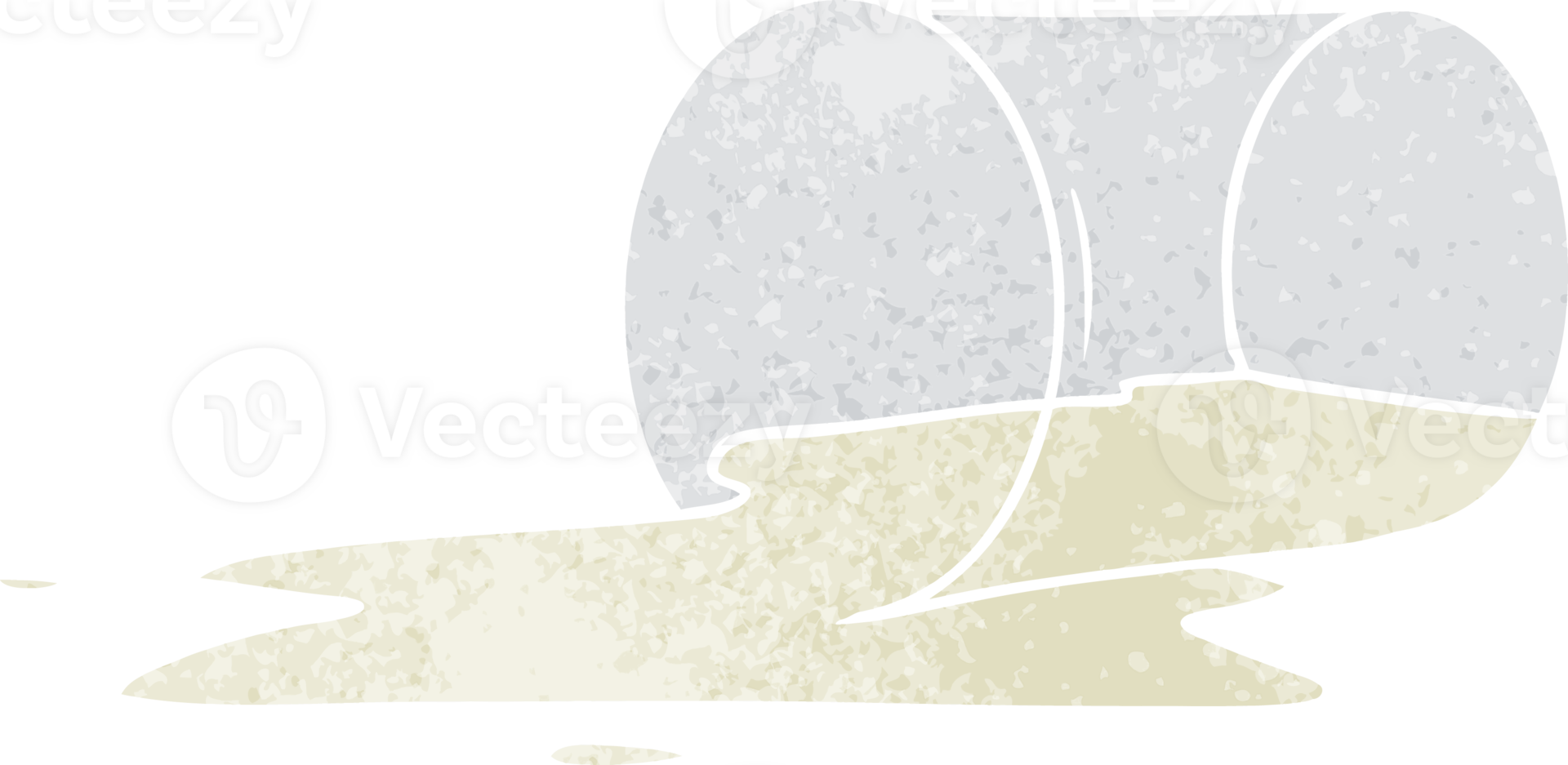 retro cartoon doodle of a spilt glass png