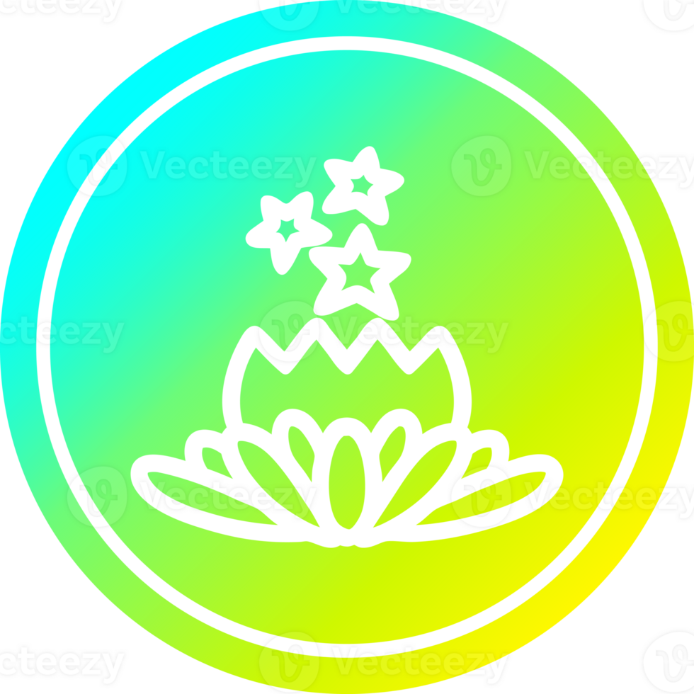 magical flower circular in cold gradient spectrum png
