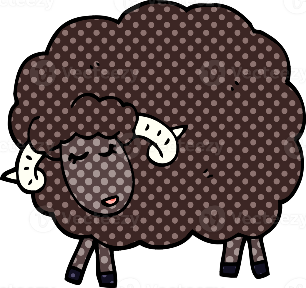 cartoon doodle black sheep png