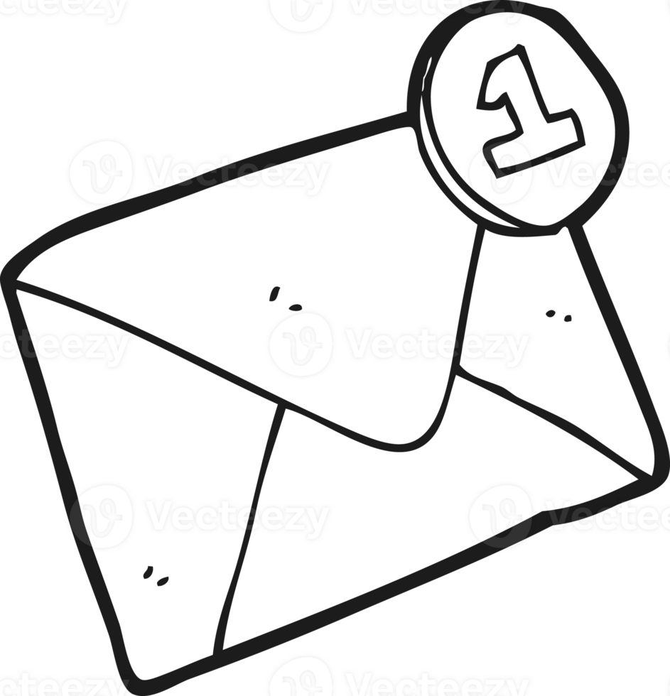 black and white cartoon email png