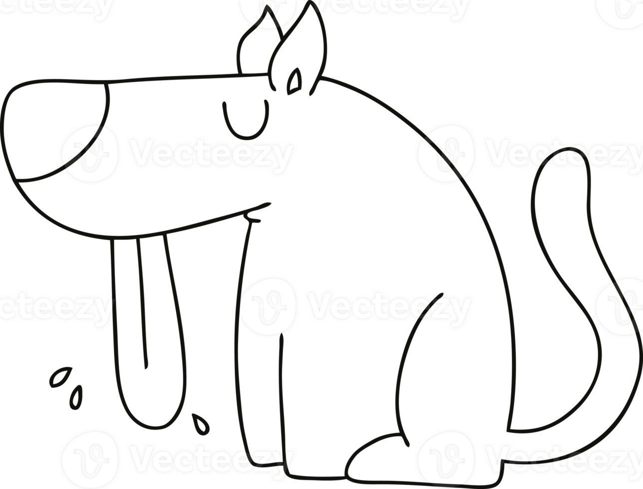 quirky line drawing cartoon dog png