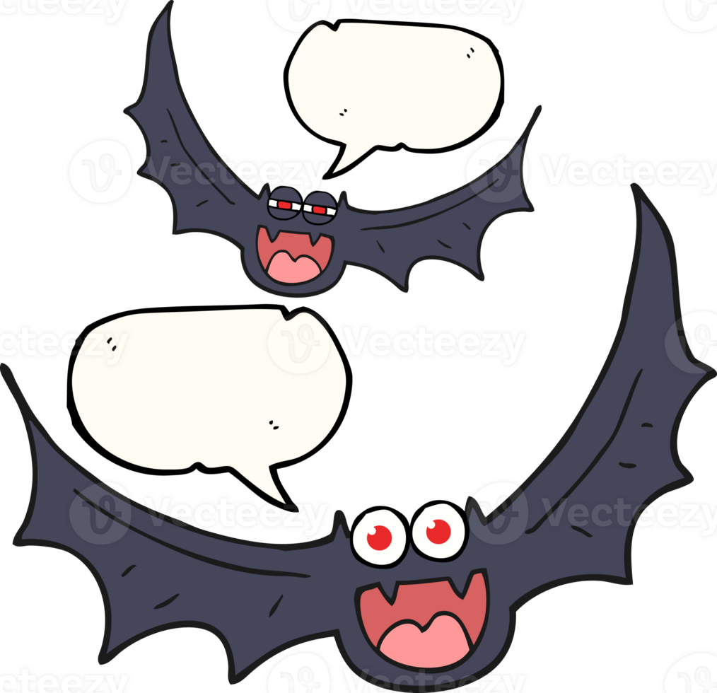 freehand drawn speech bubble cartoon halloween bats png